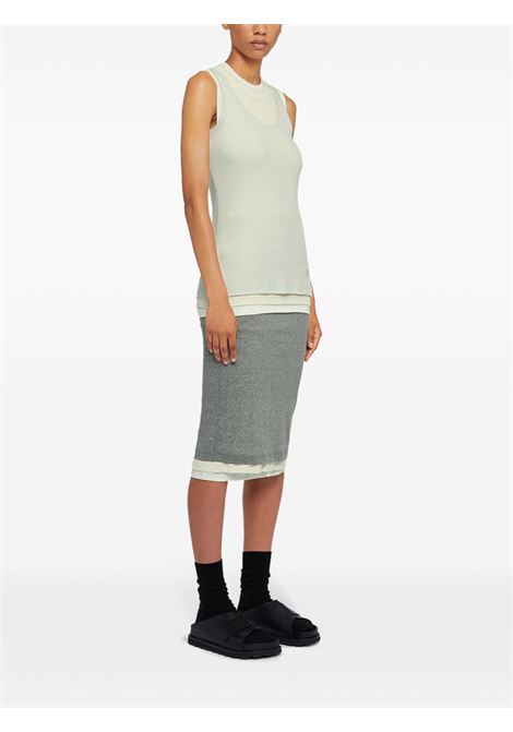 Grey, beige and white layered cotton tank top Jil sander - women JIL SANDER | J40FV0106JTN356961